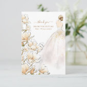 Magnolia Bride Future Mrs Hartelijk dank Bedankkaart (Staand voorkant)