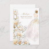 Magnolia Bride Future Mrs Hartelijk dank Bedankkaart (Voorkant / Achterkant)