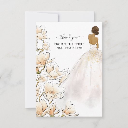 Magnolia Bride Future Mrs. Thank You Card Bedankkaart (Voorkant)