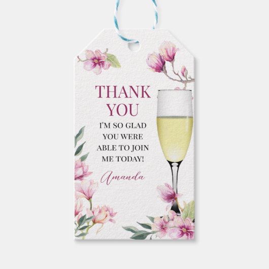 Magnolia Brunch en Bubble bedankt u Cadeaulabel (Voorkant)