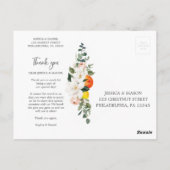 Magnolia Citrus bruiloft Dank u Briefkaart (Achterkant)