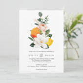 Magnolia Citrus Faire-part de mariage (Debout devant)