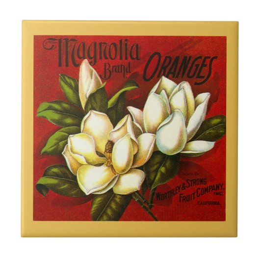  Magnolia Citrus Oranje Crate label Tile Tegeltje (Voorkant)