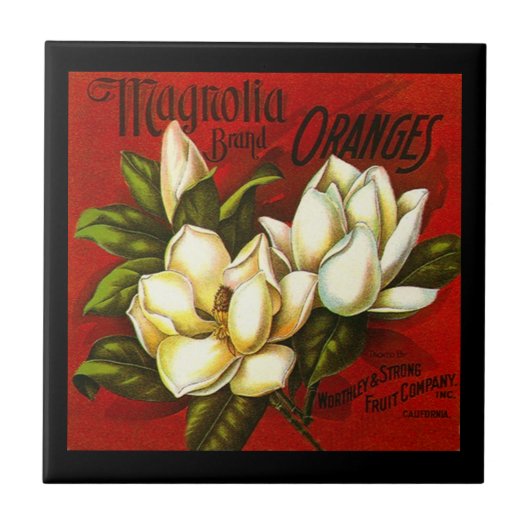  Magnolia Citrus Oranje Crate label Tile Tegeltje (Voorkant)
