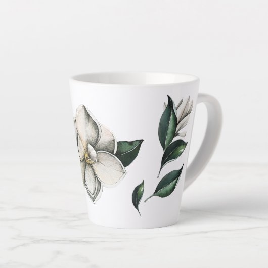Magnolia Contemporain Botanique Latte Mug (Angle droit)