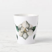 Magnolia Contemporain Botanique Latte Mug (Devant)