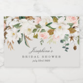 Magnolia Coton Mini Sparkling Vin Bottes Étiquette (Étiquettes simples)