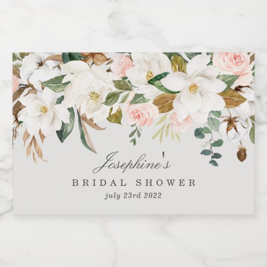 Magnolia Coton Mini Sparkling Vin Bottes Étiquette (Étiquettes simples)