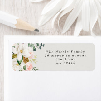 Magnolia Cotton Adresse de retour Étiquettes