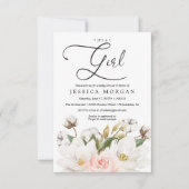 Magnolia Cotton Baby shower Invitation Kaart (Voorkant)