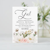 Magnolia Cotton Baby shower Invitation Kaart (Staand voorkant)