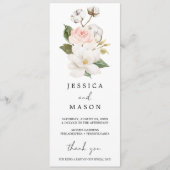 Magnolia Cotton Wedding Programme (Devant)