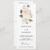 Magnolia Cotton Wedding Programme (Devant / Derrière)