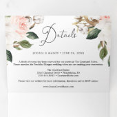 Magnolia Cotton Wedding Tri-Fold Invitations RSVP Drieluik Uitnodiging (Binnenzijde eerst)