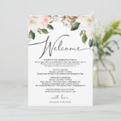 Magnolia Cotton Wedding Welkomstroutebrief Programma (Staand voorkant)