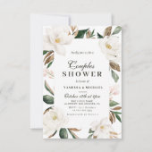 Magnolia couples floraux douche invitation (Devant)