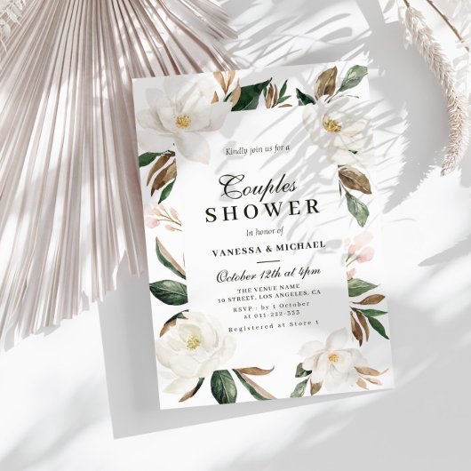Magnolia couples floraux douche invitation