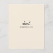 Magnolia Cream Modern Wedding Typography Flyer (Achterkant)
