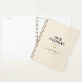 Magnolia Cream Modern Wedding Typography Planner (Display)