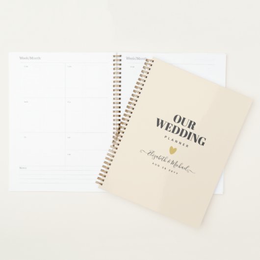 Magnolia Cream Modern Wedding Typography Planner (Display)