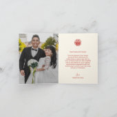 Magnolia Cream Photo Mariage chinois Merci (Intérieur)