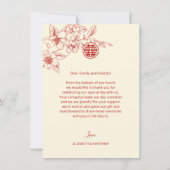 Magnolia Crème Mariage chinois Merci (Dos)