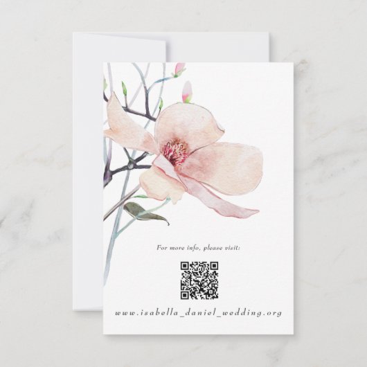 Magnolia Détails du Mariage Carte de boîtier Qr Co (Dos)