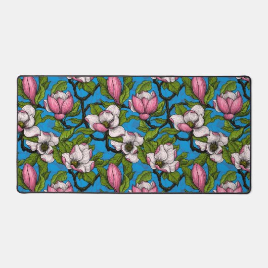 Magnolia en floraison sur bleu (Recto)