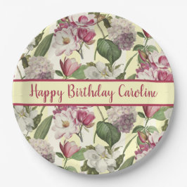 Magnolia en Hydrangea Bloemen Zuidelijk Papieren Bordje