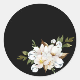 Magnolia en katoen ronde sticker