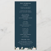 magnolia en roze floral bruiloft programma (Achterkant)