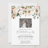 Magnolia Et Coton Célébration Des Invitations De V (Devant)