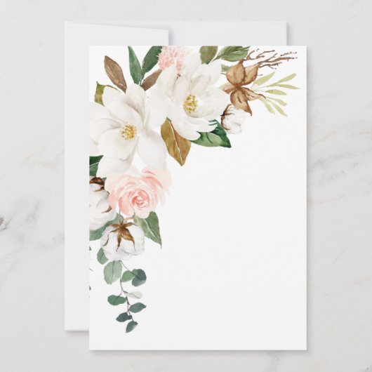 Magnolia Et Coton Célébration Des Invitations De V (Dos)
