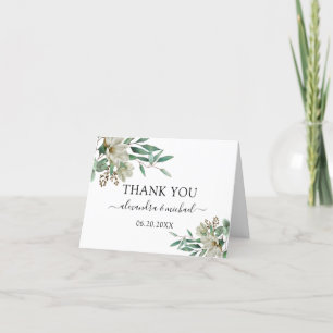 Magnolia Eucalyptus Waterverf Elegant Weddenschap Bedankkaart