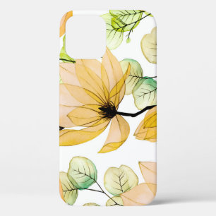 Magnolia Eucalyptus: Waterverf naadloze print iPhone 12 Hoesje