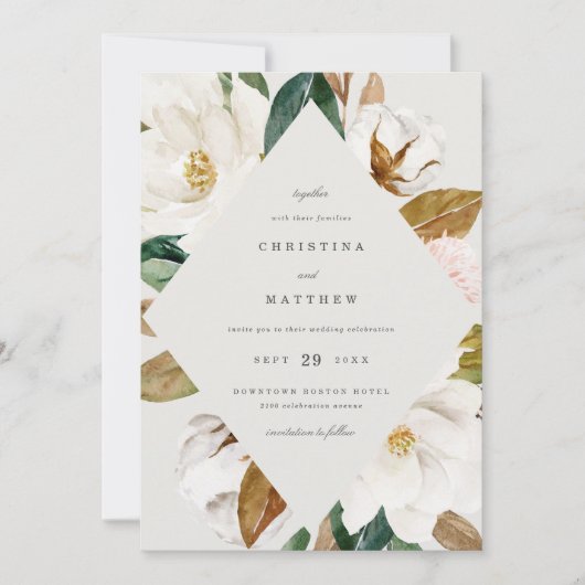 Magnolia Faire-part de mariage (Devant)