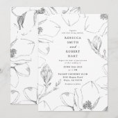 Magnolia Faire-part de mariage 01 (Devant / Derrière)