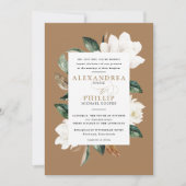 Magnolia Faire-part de mariage | Doré (Devant)