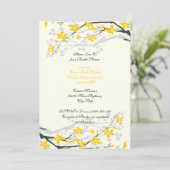 Magnolia fleurs jaunes invitation à la douche nupt (Debout devant)