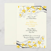 Magnolia fleurs jaunes invitation à la douche nupt (Devant / Derrière)