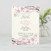 Magnolia fleurs roses invitation à la douche nupti (Debout devant)