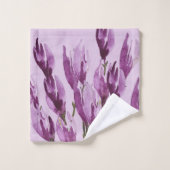 Magnolia Floral Aquarelle Violet Blush (Gant de toilette)