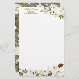 Magnolia Floral Briefpapier