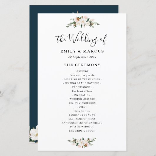 magnolia floral bruiloft (Voorkant / Achterkant)