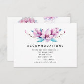 Magnolia Floral bruiloft accommodaties Informatiekaartje (Voorkant / Achterkant)