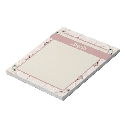 Magnolia Floral Ephemera Pattern Notitieblok (Gedraaid)