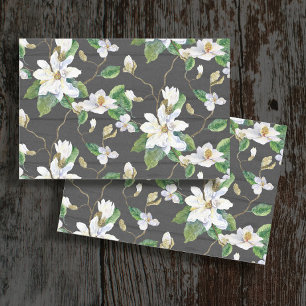Magnolia Floral Farmhouse Black White Decoupage Tissuepapier
