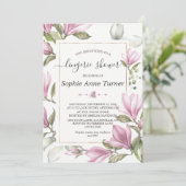 Magnolia Floral Gold Calligraphy Lingerie Shower Kaart (Staand voorkant)