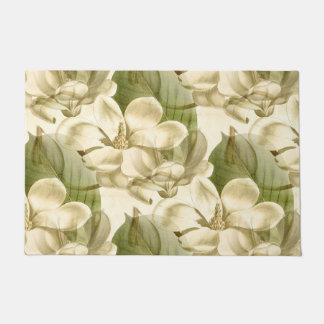 magnolia floral green deurmat