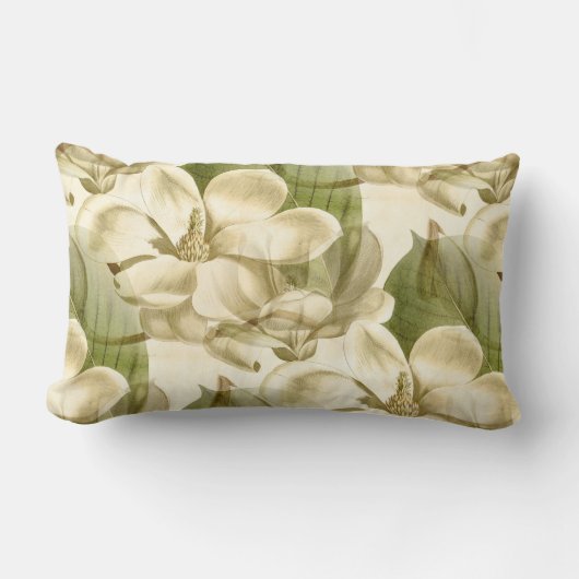 magnolia floral green kussen (Voorkant)
